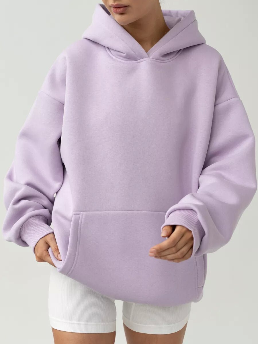 Damen nan oversized Kapuzenpullover mit Kängurutasche und dropped-shoulder Schnitt
