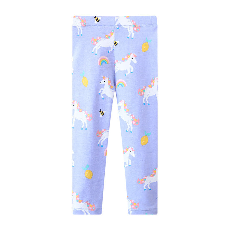 Mädchen Leggings mit fröhlichem Einhorn- und Obstmotiv