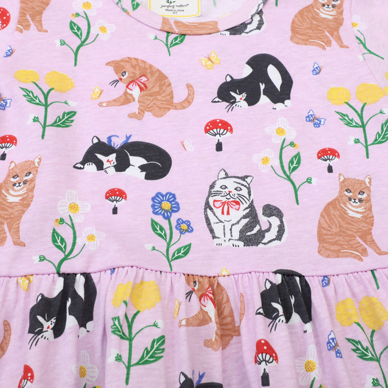 Mädchen T-Shirt Kleid mit kreativem Taschenmotiv