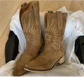 Damen nan Wildleder Westernstiefel mit spitzer Kappe und mittelhohem Blockabsatz