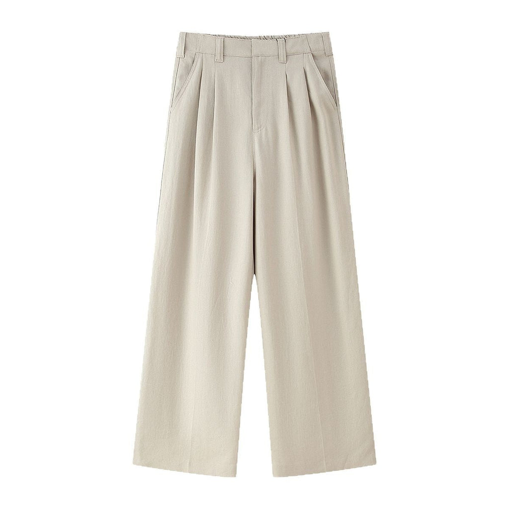 Damen elegante weite Anzughose mit Faltenwurf und hohem Bund Selmira