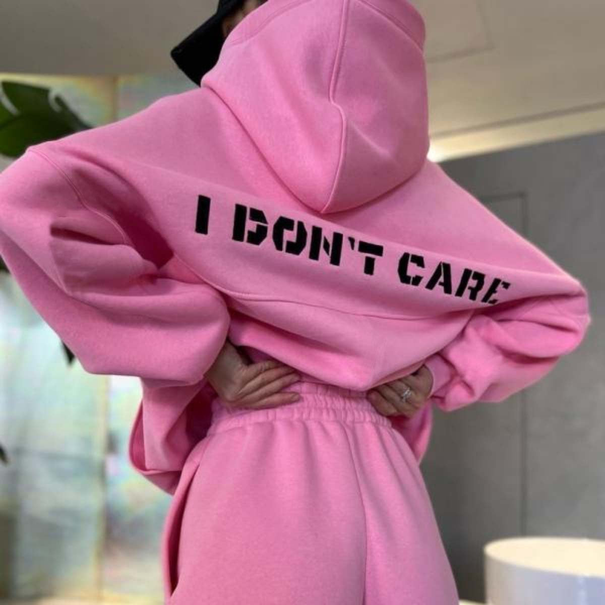Unisex nan oversized Kapuzenpullover und taillenhohe Jogginghose Set