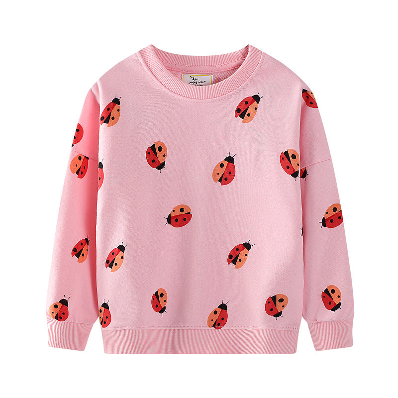 Mädchen Sweatshirt mit fröhlichem Marienkäfer-Motiv