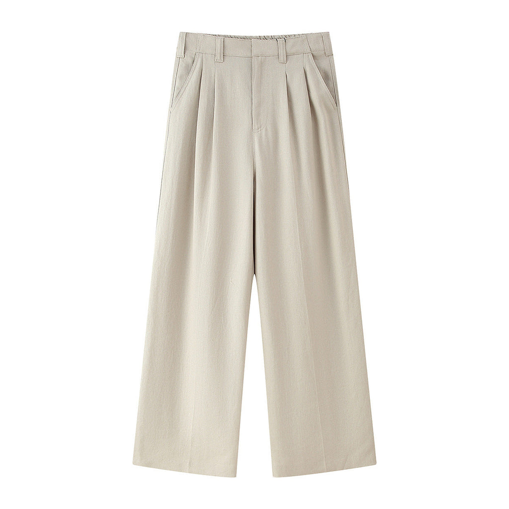 Damen elegante weite Anzughose mit Faltenwurf und hohem Bund Selmira