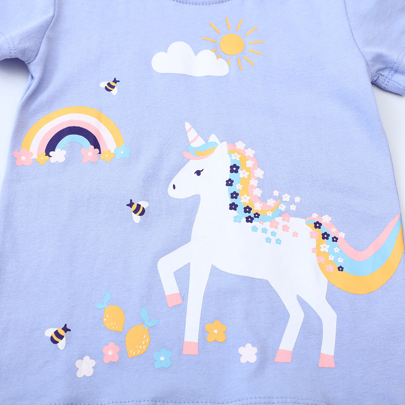 Mädchen T-Shirt mit verspieltem Einhorn-Design