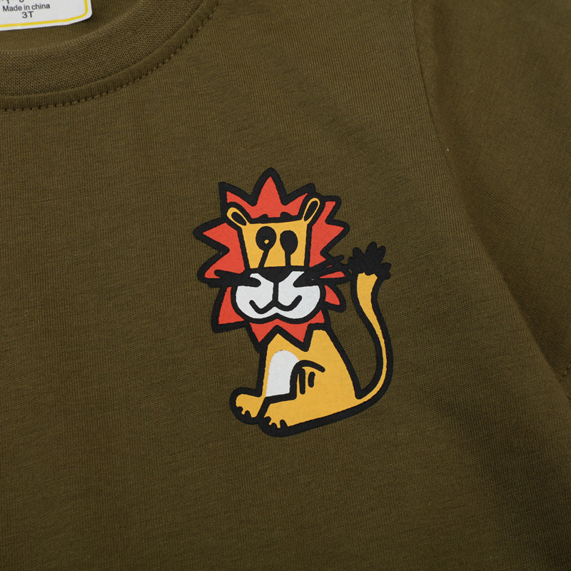 Kinder T-Shirt mit kreativem Löwen-Motiv