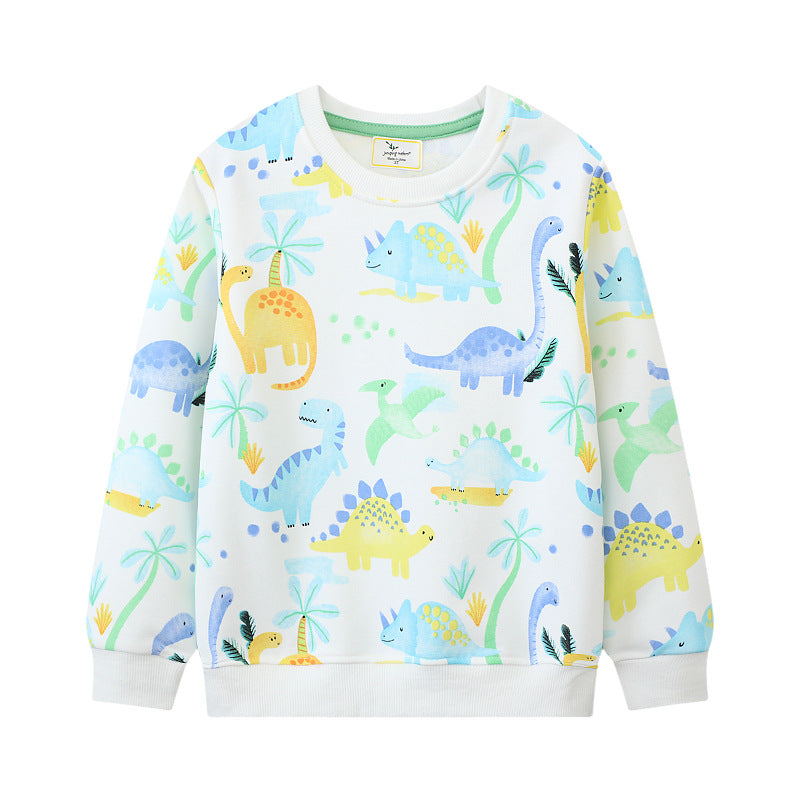 Kinder Sweatshirt mit buntem Dinosaurierdruck