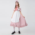 Damen nan Vintage-inspiriertes Karo-Swingkleid mit abnehmbarer Schürze, Rüschenärmeln und Schleifenkragen