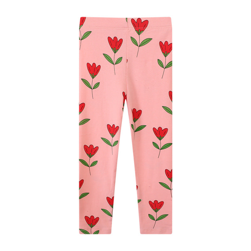 Mädchen Leggings mit verspieltem Blumenmuster