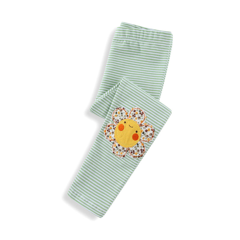 Mädchen Leggings mit fröhlichem Bienen- und Blumenmotiv