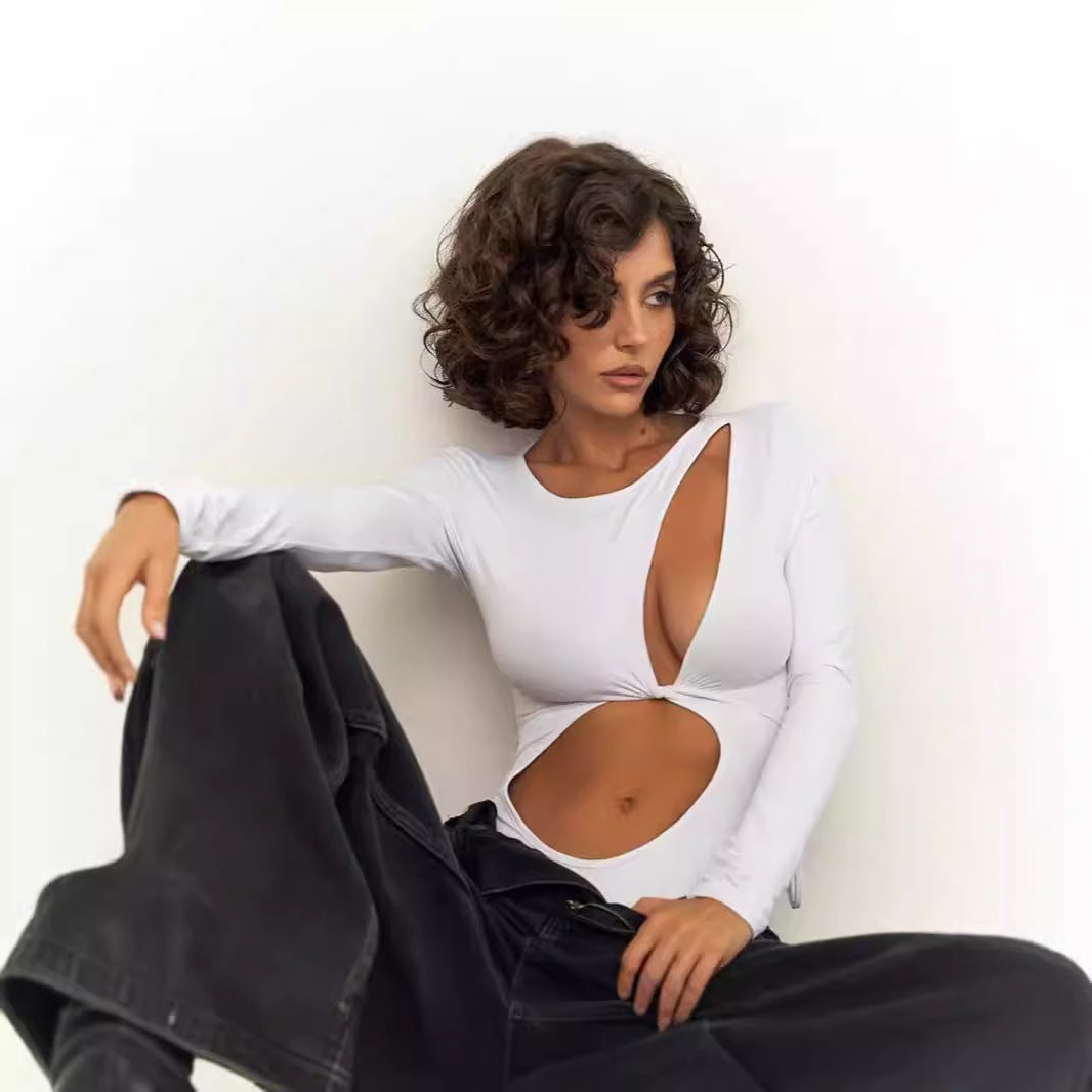 Damen Einteiliger Badeanzug mit innovativem Cut-Out und langem Arm Selmira