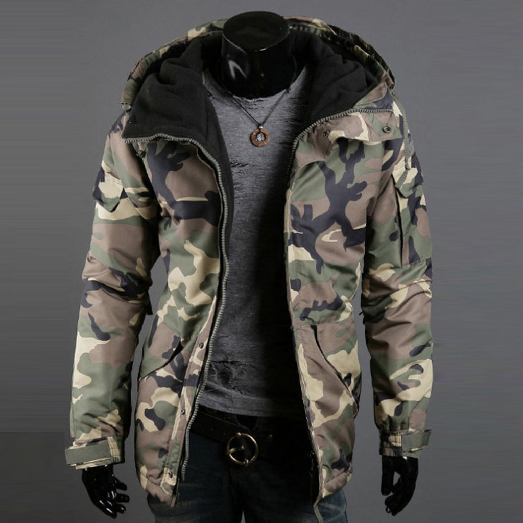 Herren nan gefütterte Parka-Jacke mit Kapuze isolierter Steppfüllung und multifunktionalen Taschen