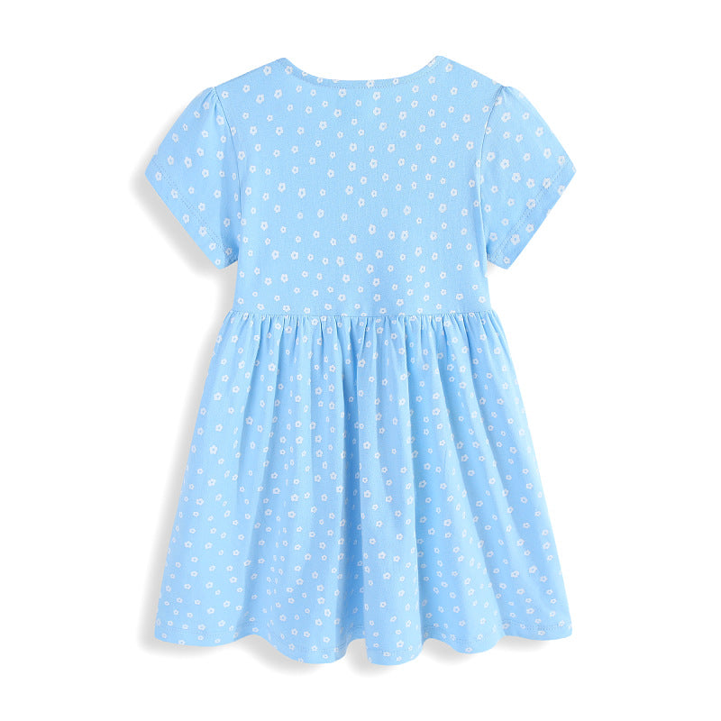 Mädchen Sommerkleid mit verspielten Blumenapplikationen