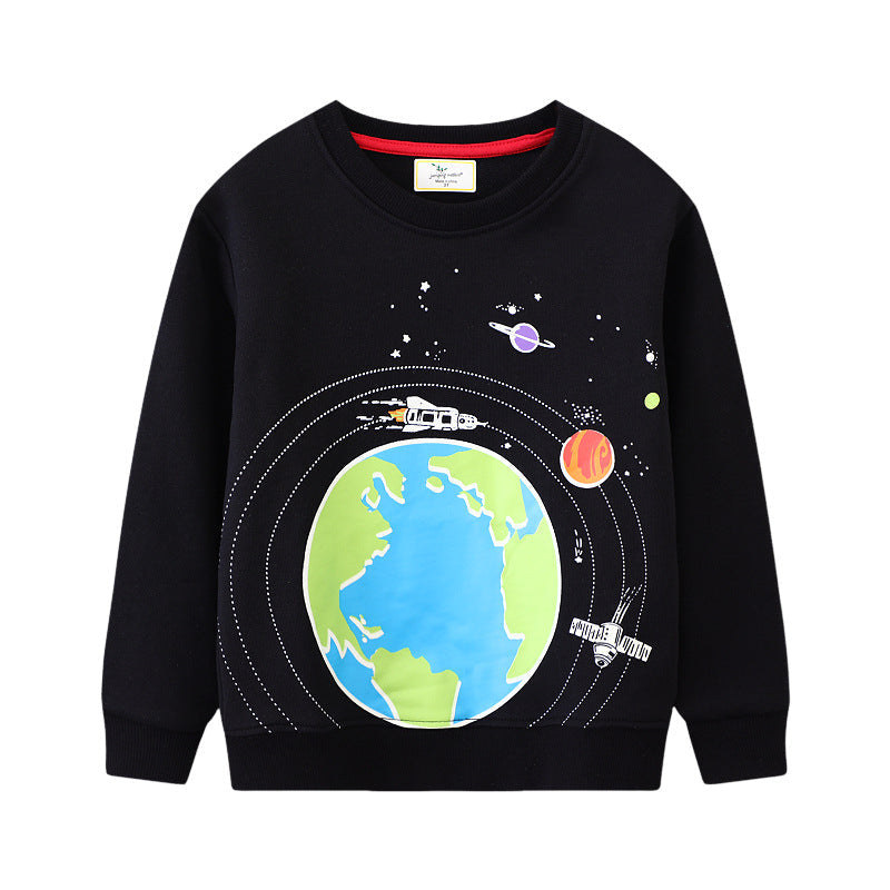 Kinder Sweatshirt mit leuchtendem Weltraum-Design