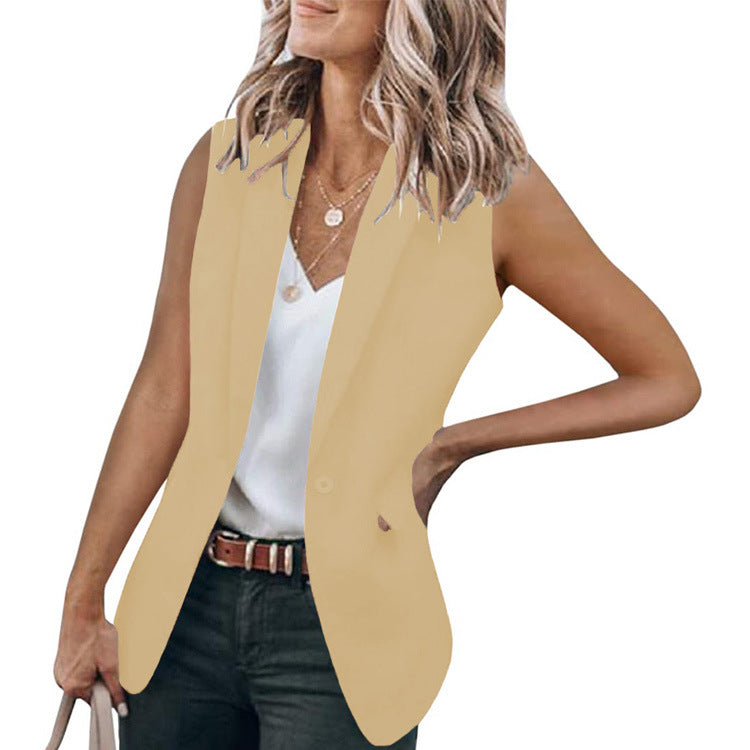 Damen Ärmelloser Blazer im modernen Schnitt mit tiefen Taschen Selmira