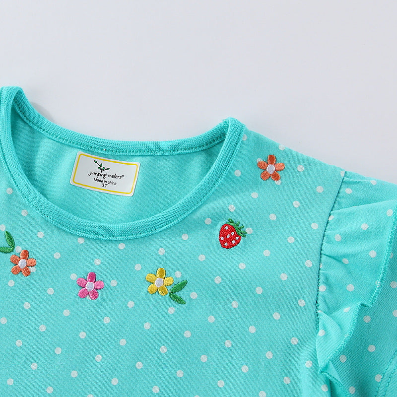Mädchen Kurzarm Kleid mit verspieltem Hasen- und Blumenmotiv