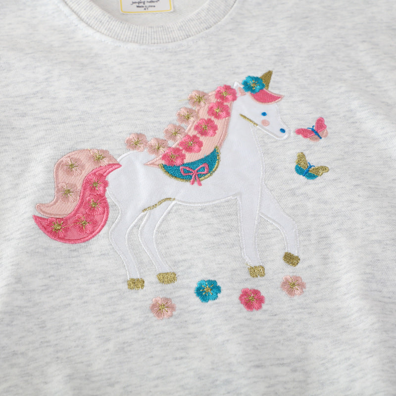 Mädchen Sweatshirt mit zauberhaftem Einhornmotiv