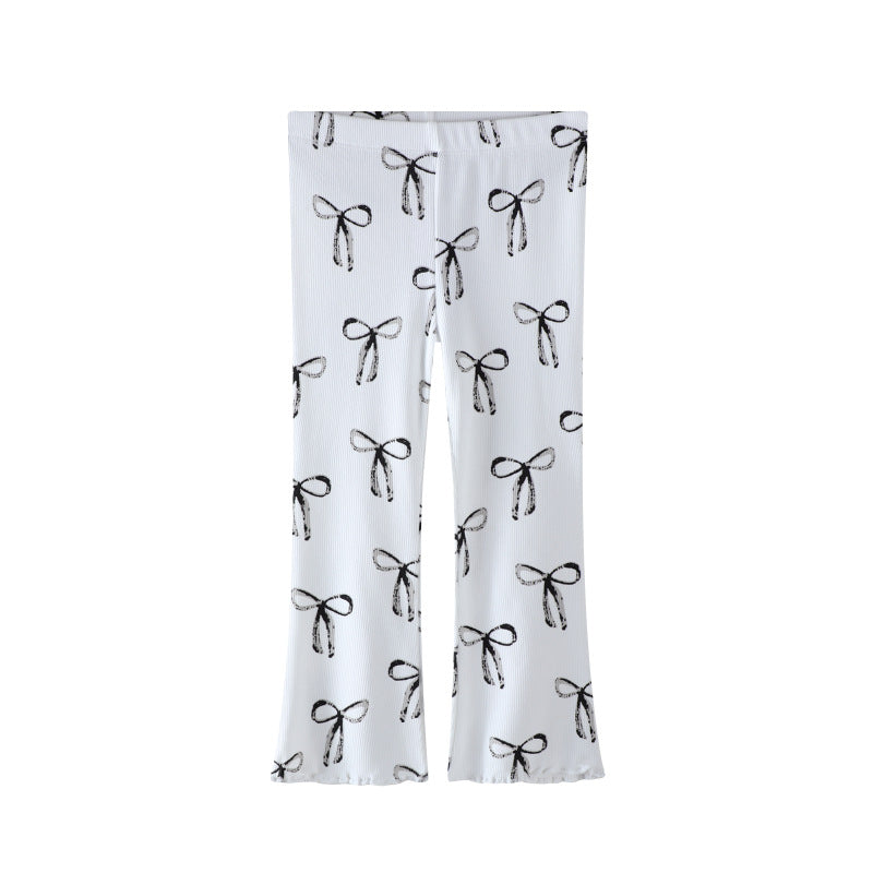 Mädchen Schlagleggings mit süßem Schleifenmotiv
