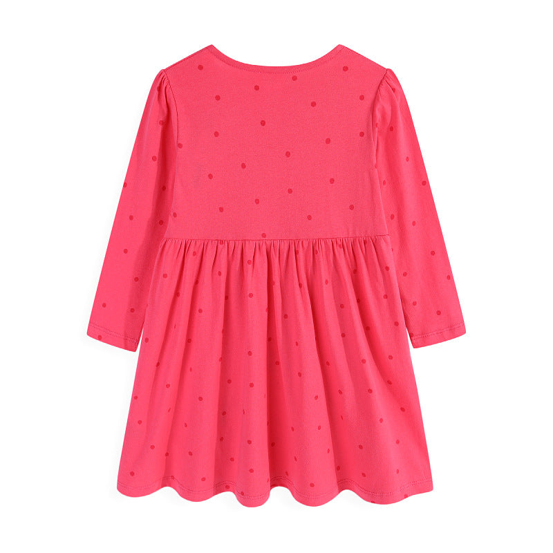 Mädchen Kleid mit bunten Einhorn- und Blumenstickereien
