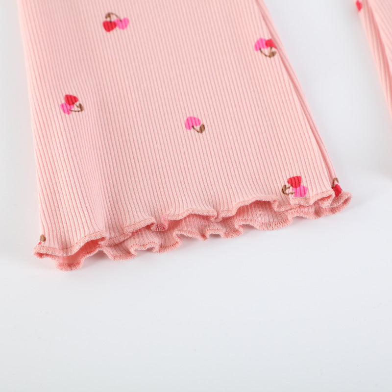 Mädchen Schlagleggings mit floralen Akzenten