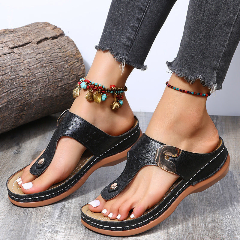 Damen Komfortable Zehentrenner-Sandalen mit modischem Riemen-Design Selmira