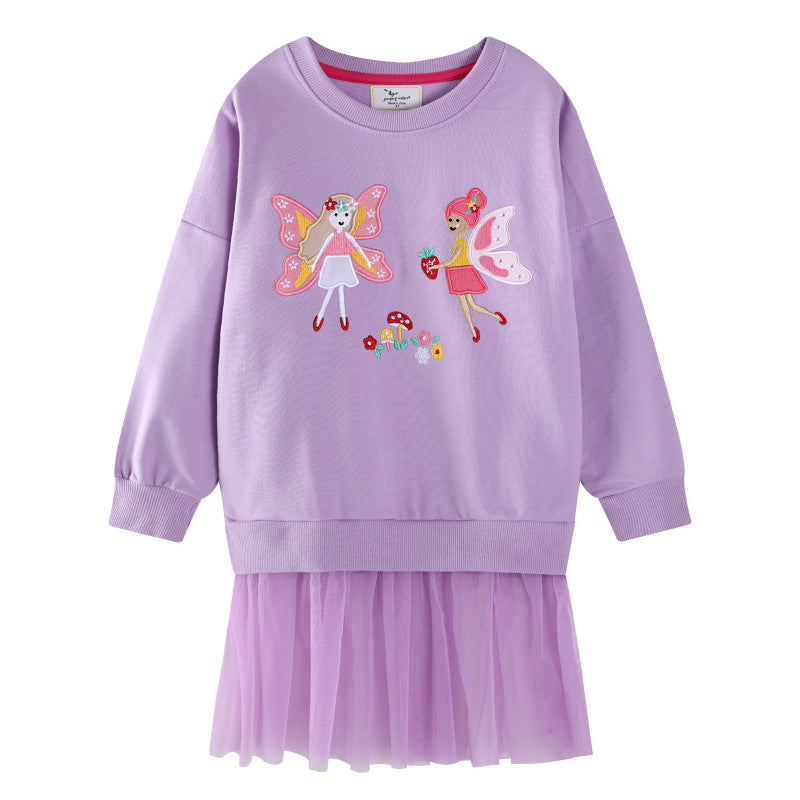 Mädchen Freizeitkleid mit bezauberndem Flügelmuster