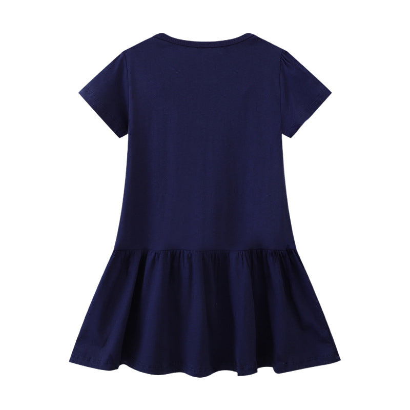 Mädchen Freizeitkleid mit originellem Dinosaurier-Stickdesign