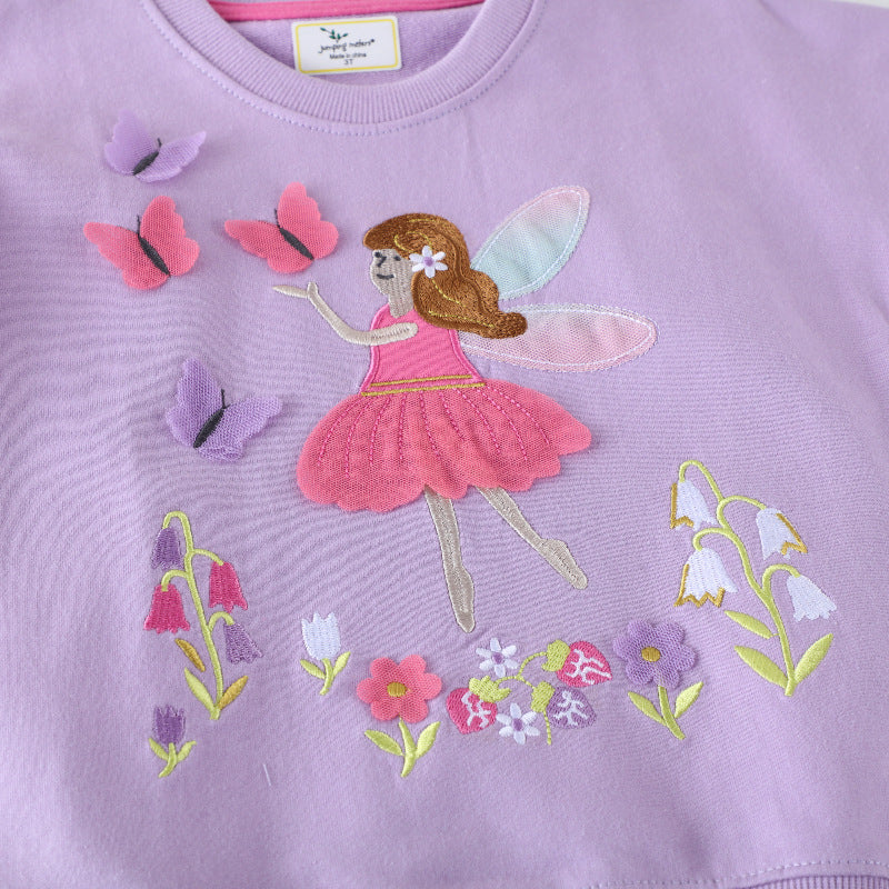 Mädchen Sweatshirt mit verzaubertem Feen- und Schmetterlingsdesign