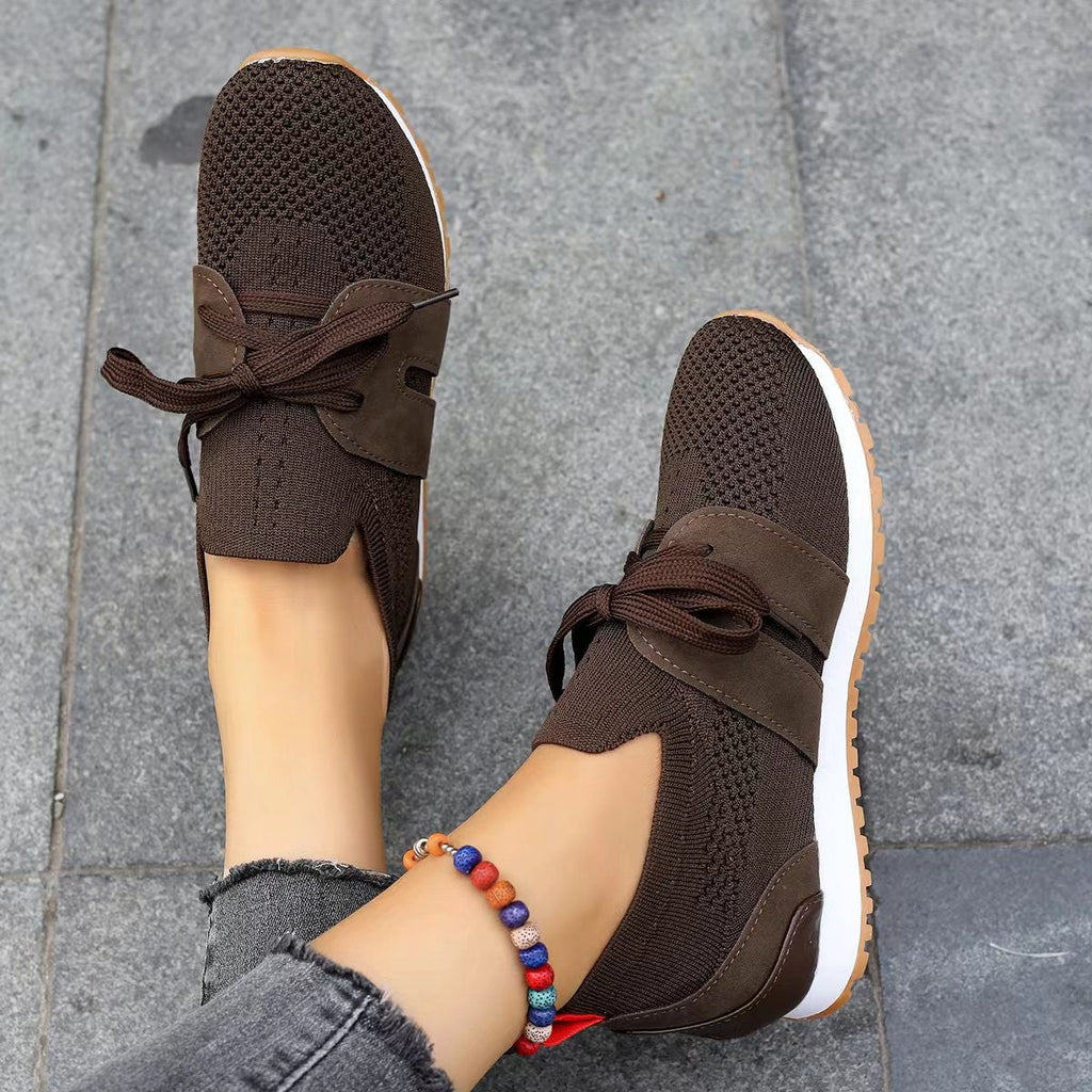 Damen nan leichte Strick-Sneaker mit ergonomischem Memory-Fußbett und rutschfester Profilsohle