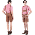 Herren nan Trachtenlederhose kurz mit Latzträgern und filigraner Stickerei
