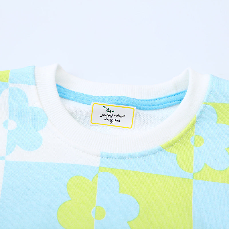 Mädchen Sweatshirt mit buntem Blumenmuster