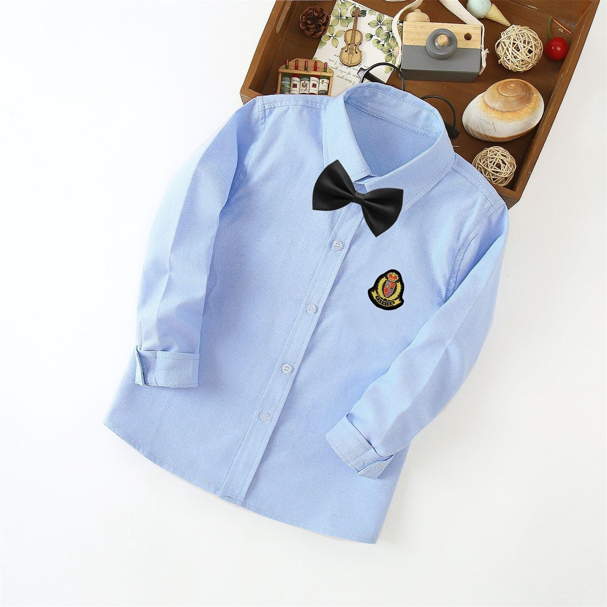 Damen klassisches Langarmhemd mit Wappen