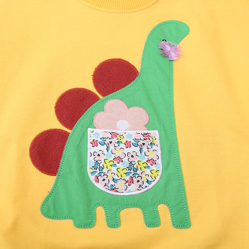 Mädchen Sweatshirt mit kreativem Dinosaurier-Design