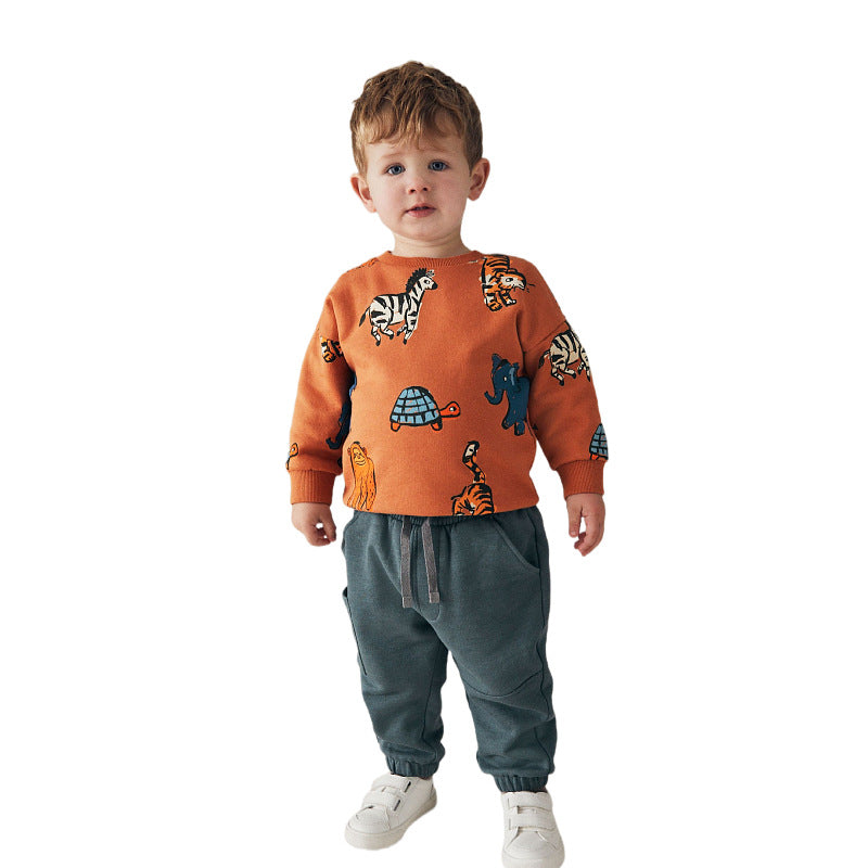 Kinder Sweatshirt mit buntem Tiermotiv