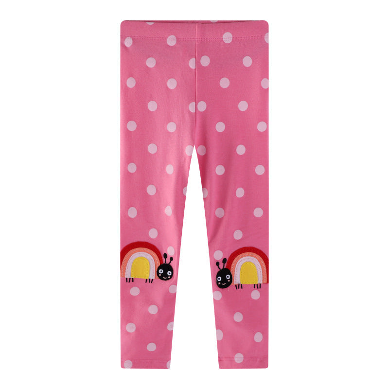 Mädchen Leggings mit fröhlichem Schnecken- und Punkten-Motiv