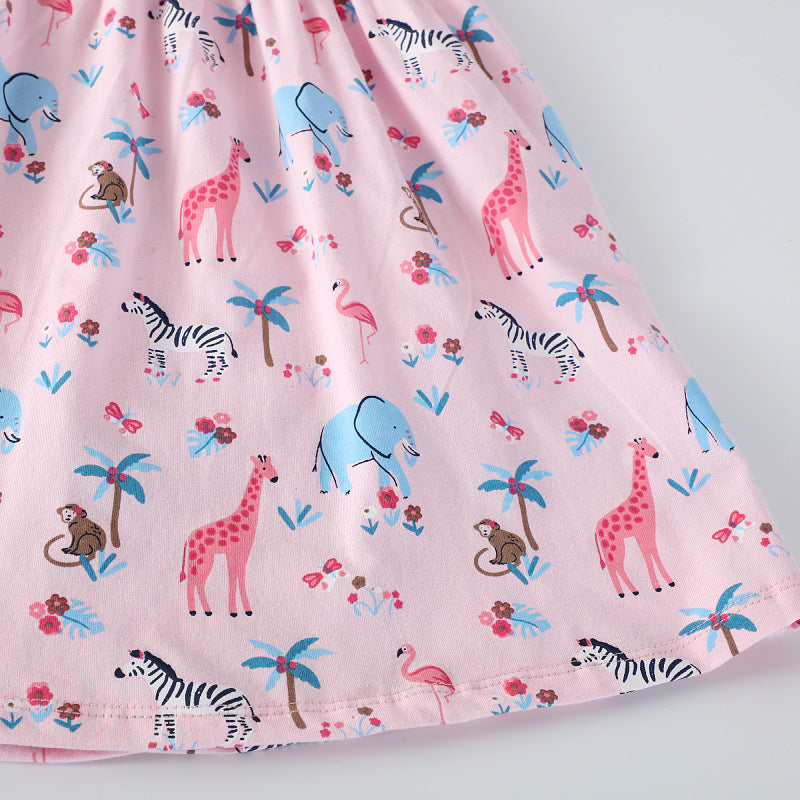 Mädchen Baumwollkleid mit verspieltem Tiermotiv