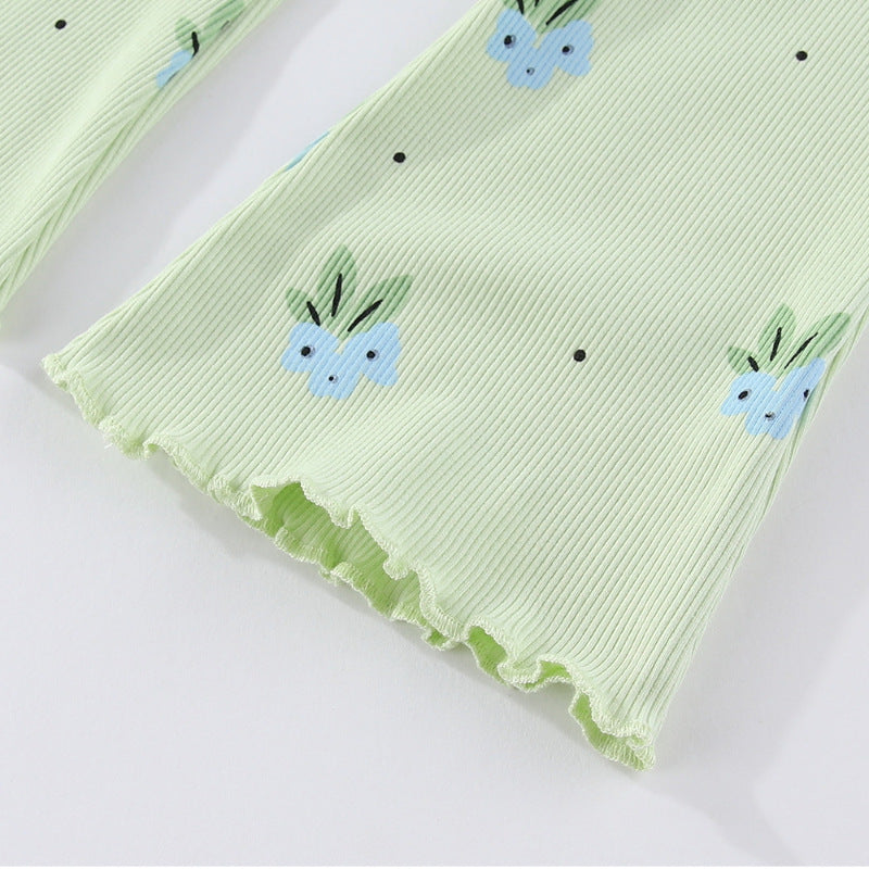 Mädchen Flared Leggings mit buntem Blumenmuster