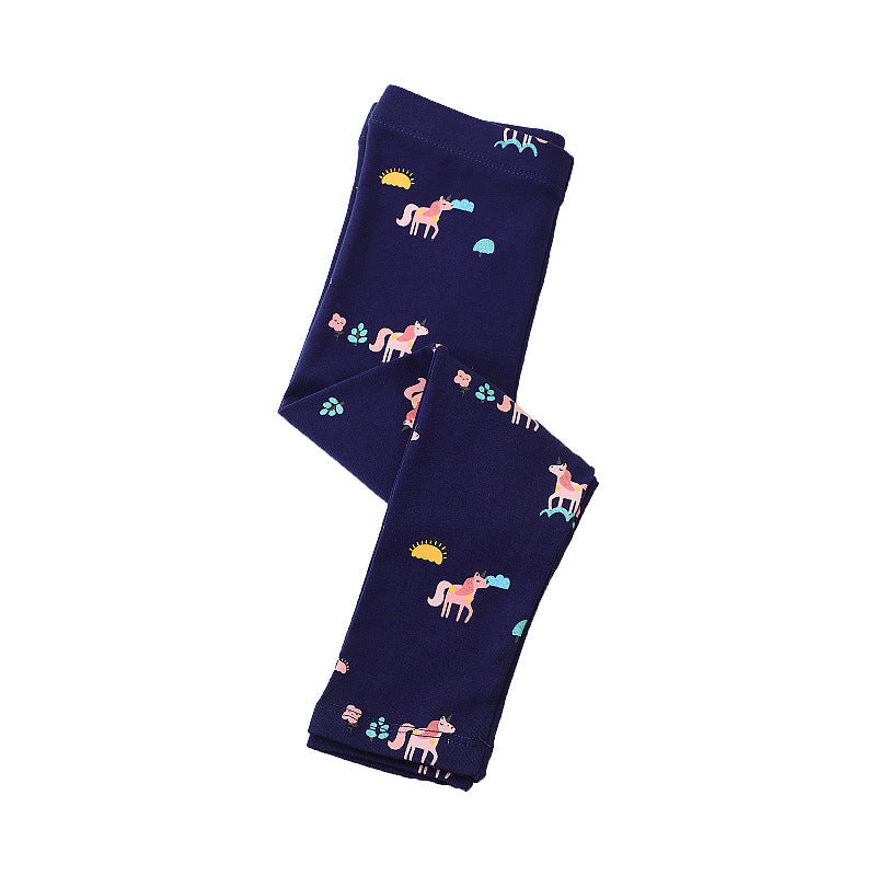 Mädchen Leggings mit buntem Einhorn-Design