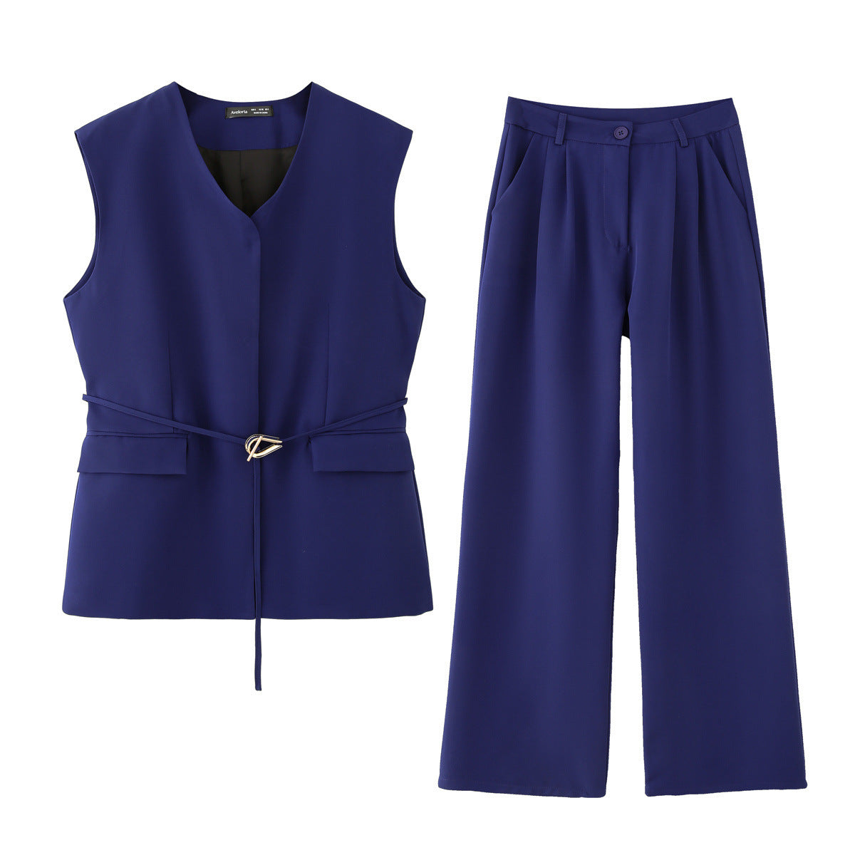 Damen elegantes Blazer- und Hosen-Ensemble mit modernem Gürtel Selmira