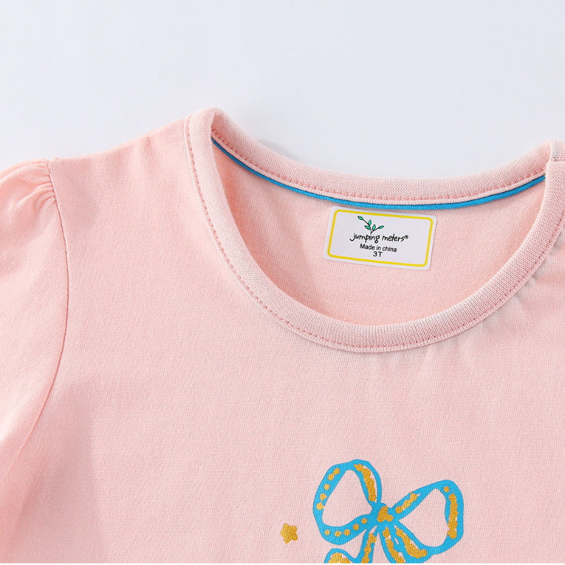 Mädchen T-Shirt mit buntem Pferdedruck
