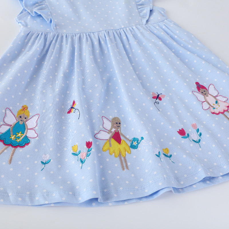 Mädchen Kleid mit niedlichen Feenapplikationen
