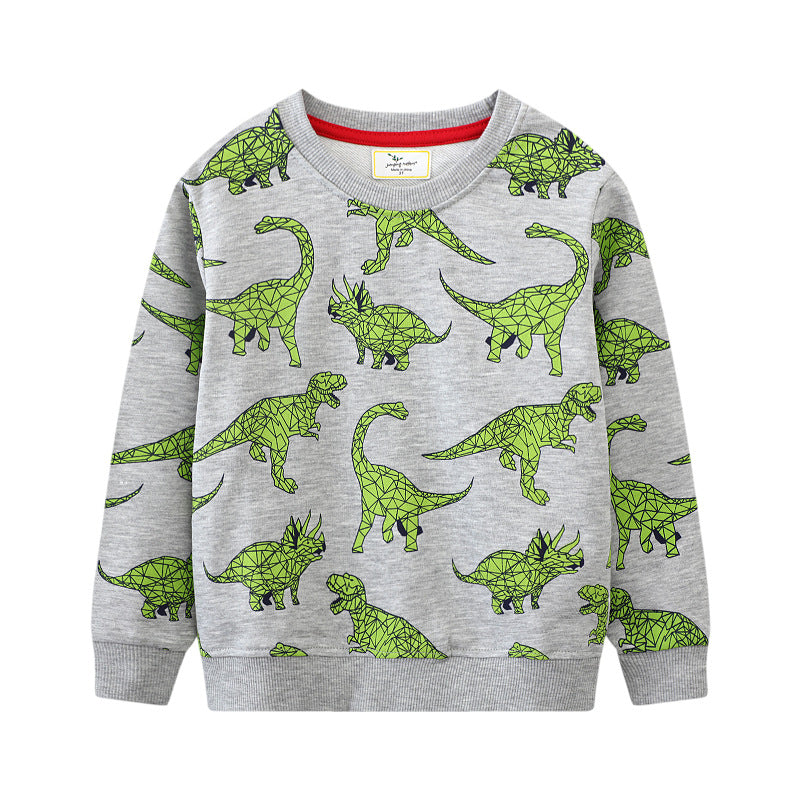 Kinder Sweatshirt mit kreativem Dinosaurier-Muster