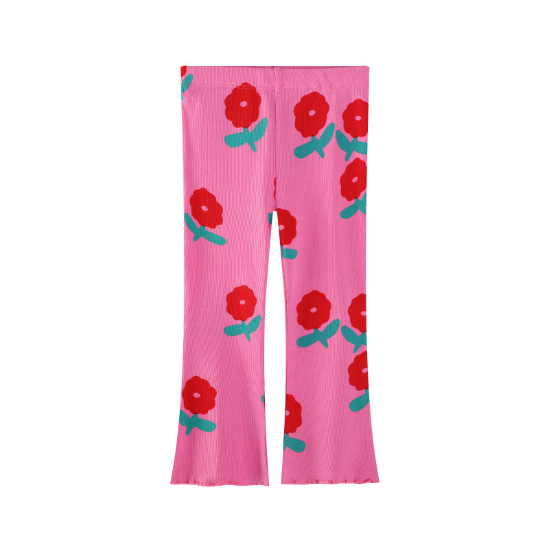 Mädchen Schlagleggings mit fröhlichem Blumenmuster