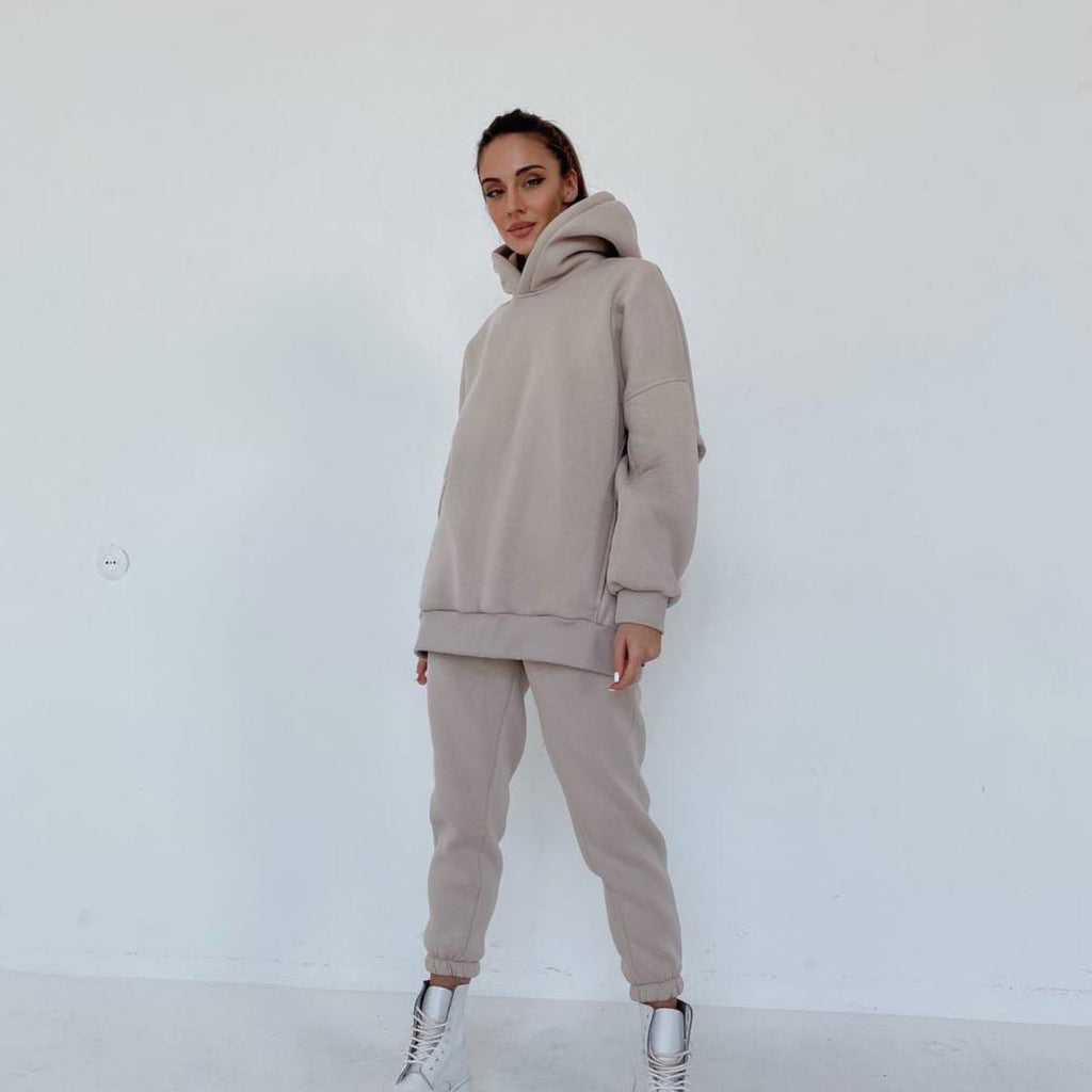Damen nan oversized Kapuzen-Loungewear-Set mit extragroßer Kapuze und taillierter Jogginghose