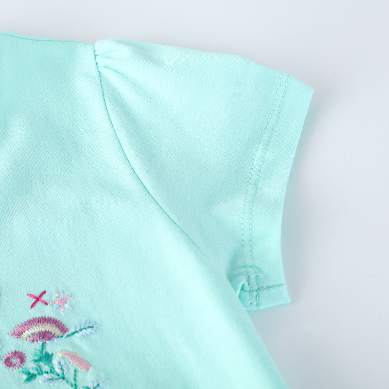 Mädchen Kurzarm Freizeitkleid mit bezauberndem Einhorn-Design
