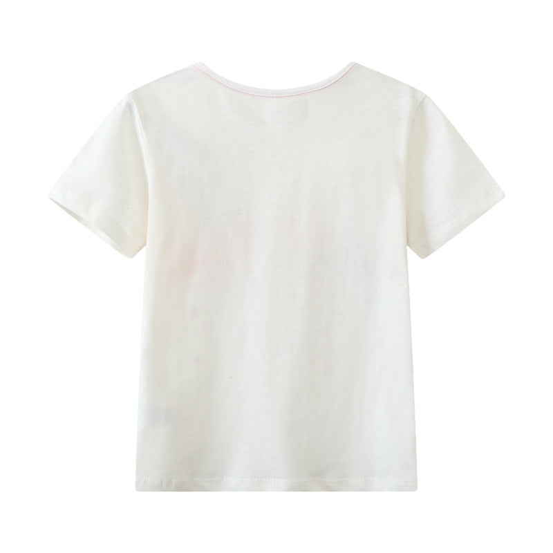 Mädchen T-Shirt mit buntem Flamingo-Design