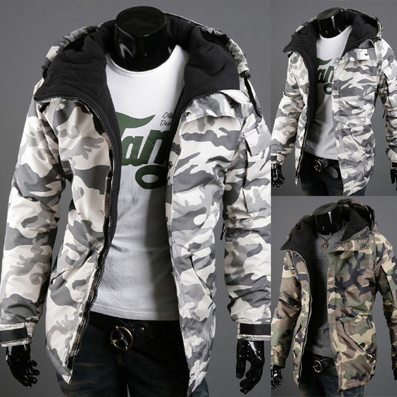 Herren nan gefütterte Parka-Jacke mit Kapuze isolierter Steppfüllung und multifunktionalen Taschen
