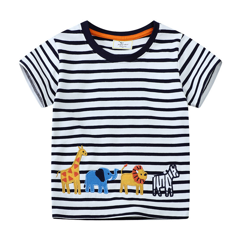 Jungen T-Shirt mit buntem Tiermotiv