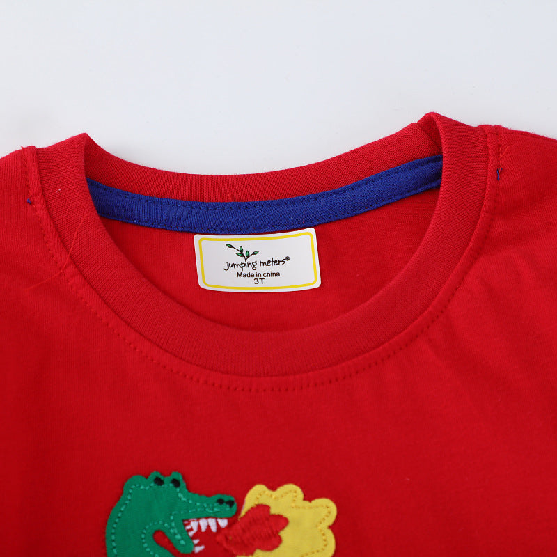 Jungen T-Shirt mit bunten Dinosaurierapplikationen