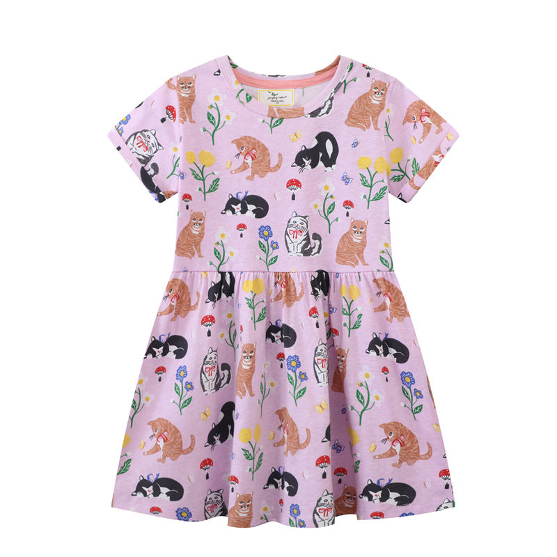 Mädchen T-Shirt Kleid mit kreativem Taschenmotiv